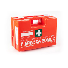 Apteczka przemysłowa z wyposażeniem w walizce z ABS z wieszakiem do montowania na ścianie, mała