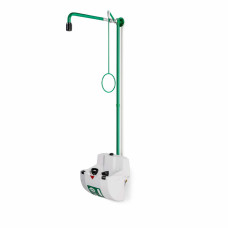 Prysznic bezpieczeństwa z myjką do oczu i twarzy z miską i pokrywą B-SAFETY — ścienna