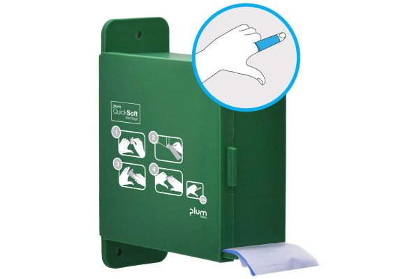 Dozownik Plum QuickSoft — niebieski bandaż kohezyjny (samoprzylepny) 5,5 cm × 5 m — z rolką