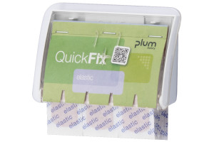 Dozownik Plum QuickFix UNO — 45 plastrów elastycznych (transparentny, CE) Dozownik Plum QuickFix UNO — 45 plastrów elastycznych (transparentny, CE)