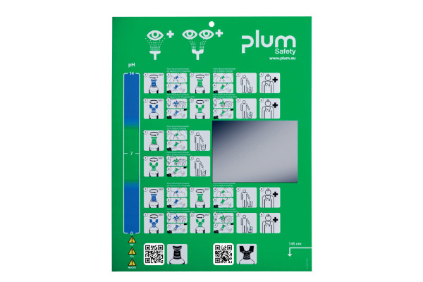 Instrukcja płukania oczu i ran Plum – tablica BHP