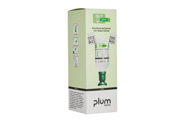 Płuczka do oczu i ran Plum 0,9% NaCl — 500 ml (w pudełku)