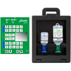 Zestaw do płukania oka Plum iBox 2 — 200 ml pH Neutral + 500 ml 0,9% NaCl (eyecup)