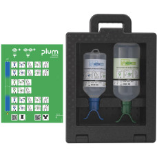 Zestaw do płukania oka Plum iBox 2 — 500 ml pH Neutral + 1000 ml 0,9% NaCl (DUO)