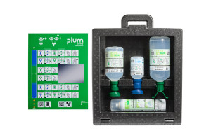 Zestaw do płukania oka i ran Plum iBox 3 — pH Neutral 200 ml + NaCl 500 ml (eyecup) + 1000 ml (DUO) + Spray 250 ml Zestaw do płukania oka i ran Plum iBox 3 — pH Neutral 200 ml + NaCl 500 ml (eyecup) + 1000 ml (DUO) + Spray 250 ml