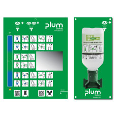 Zestaw do płukania oka Plum 0,9% NaCl — 500 ml otwarta stacja naścienna