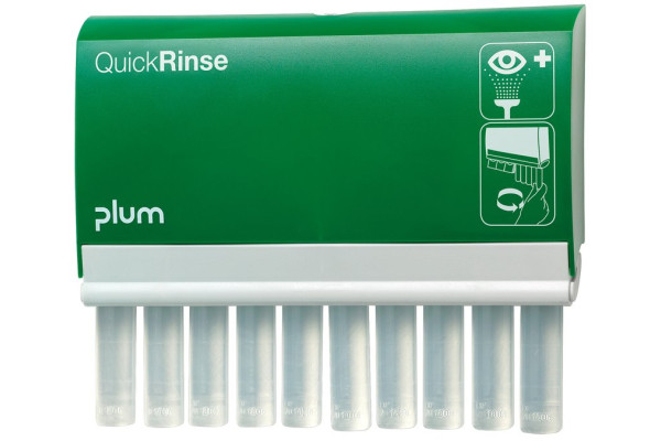 Zestaw do płukania oczu Plum 0,9% NaCl — 10×20 ml (QuickRinse, ampułki)