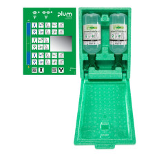 Zestaw do płukania oka Plum — 2×1000 ml 0,9% NaCl (pyłoszczelny box, DUO)