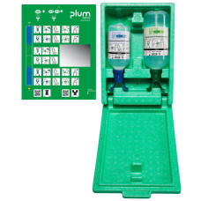 Zestaw do płukania oka Plum — 500 ml pH Neutral + 1000 ml 0,9% NaCl (pyłoszczelny box, DUO)